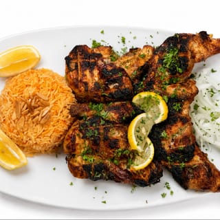 Char Grilled Whole Chicken Over Rice