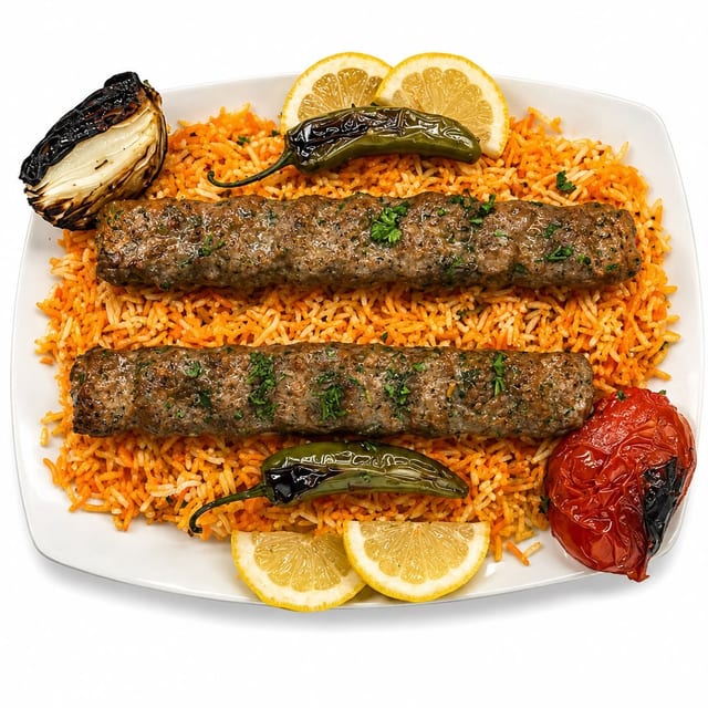 Kefta Kabob Platter2 Skewers.