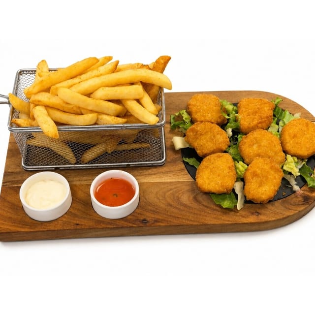 Chicken Nuggets 6 Pcs W/ Fries.