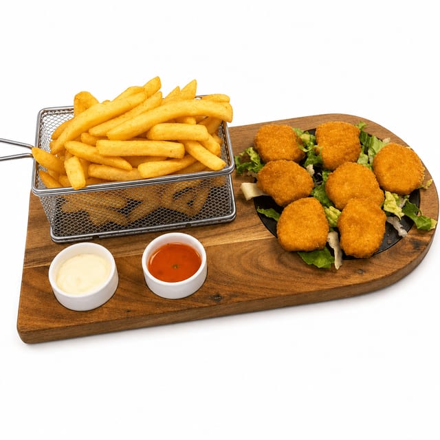 Chicken Nuggets 6 Pcs W/ Fries.